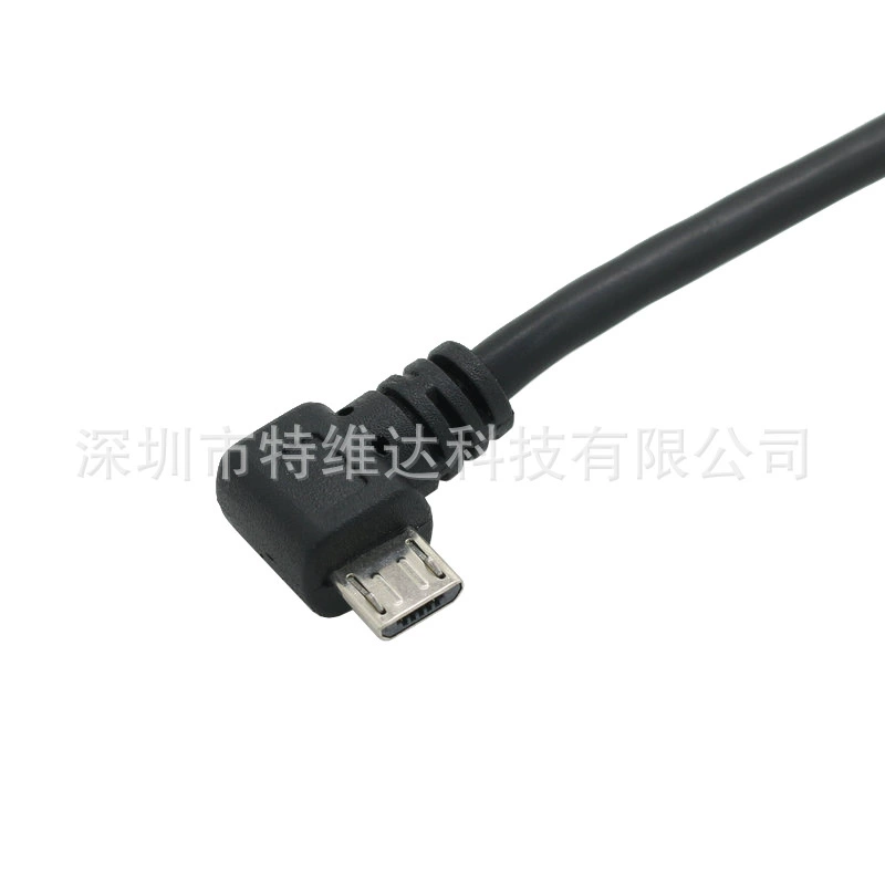 Кабель Micro USB2.0 с левым изогнутым штекером, micro USB для мобильного телефона/планшета, дата-кабель 0.25 м