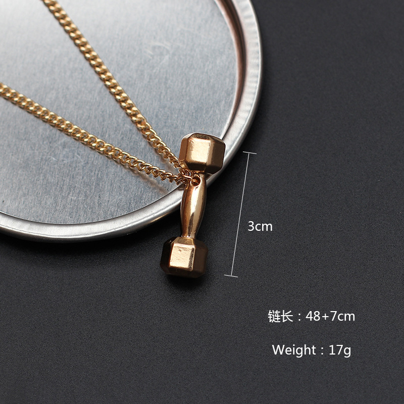 Hot-selling  Dumbbell Barbell Pendant Alloy  Necklace display picture 2