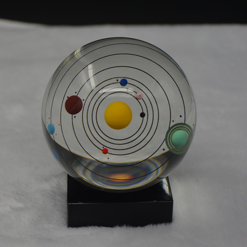 批发3D太阳系 八大行星水晶球 创意家居饰品摆件礼品 天体水晶球|ru