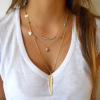 Fashionable turquoise nail sequins, necklace, European style, simple and elegant design, Aliexpress