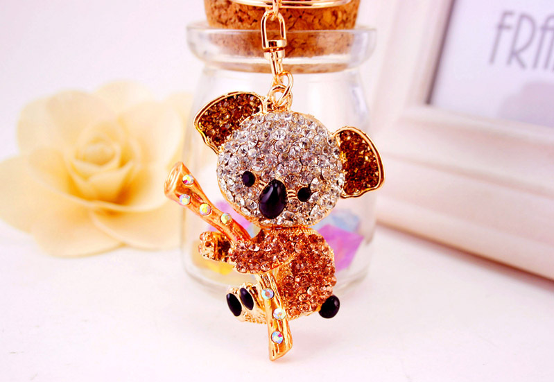 Kreative Niedliche Diamant Koala Auto Schlüsselbund Koala Schlüsselanhänger display picture 6