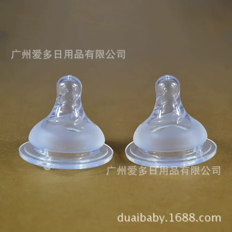 Frosted wide-mouth spiral nipple with reinforced shape not easy to suck and bite