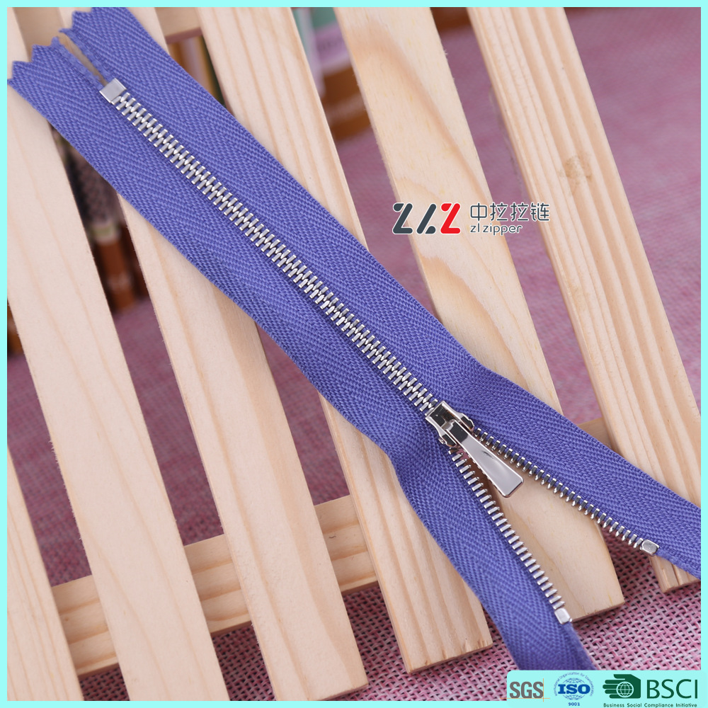 厂家直销2#双点金属拉链 黄铜牙金属拉链批发 服装金属拉链