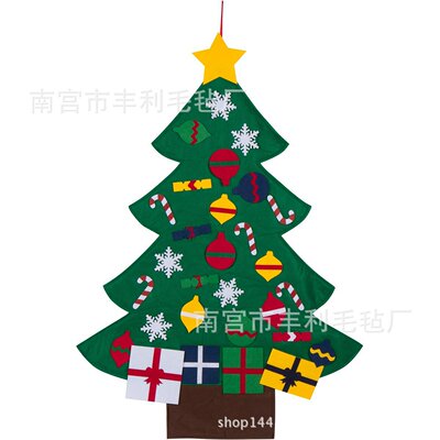 毛毡圣诞树挂件 圣诞日历手工益智DIY儿童圣诞节无纺布圣诞树装饰|ru