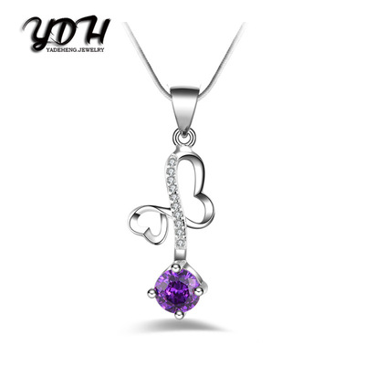 韩国热销世奇锆石时尚镀银 韩版锆石项链吊坠 女 短款 雪舞吊坠女