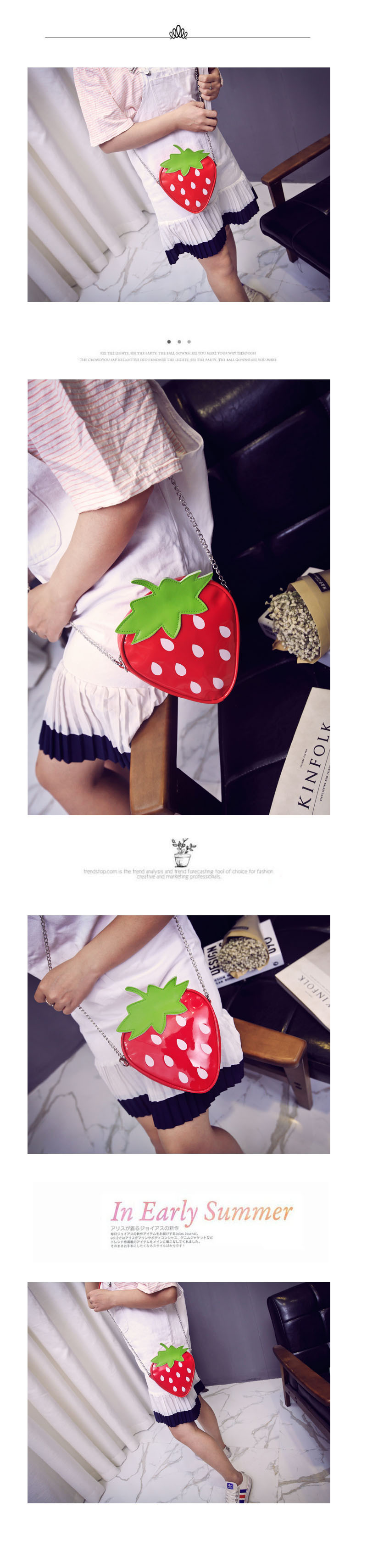 Fashion Strawberry Shoulder Messenger Bag display picture 5