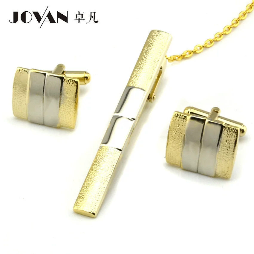 卓凡JOVAN [【现货批发】双色磨砂领夹袖扣套装 袖扣袖钉cufflinks]