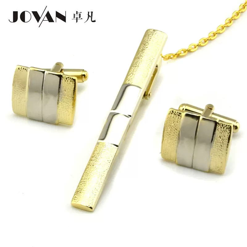 卓凡JOVAN [【现货批发】双色磨砂领夹袖扣套装 袖扣袖钉cufflinks]