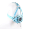 Blue studded leather lock