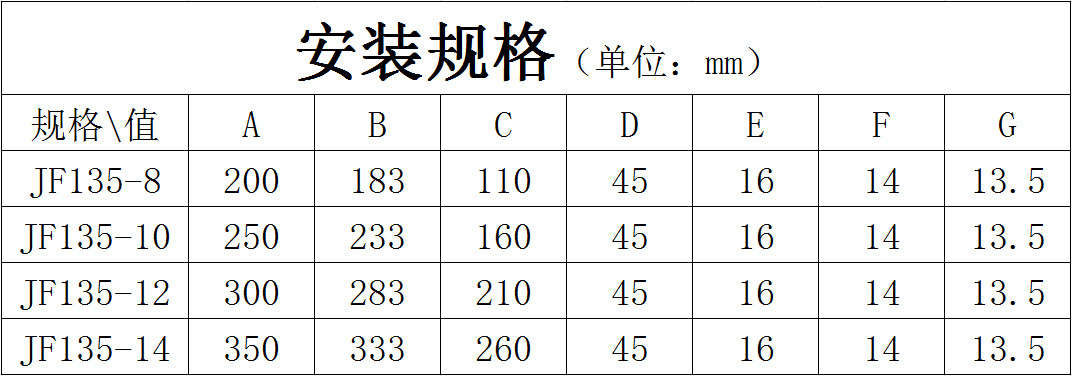 JF-135规格