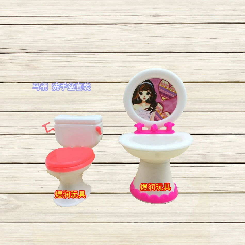 Doll, plastic hygienic set, family toilet, toy, Birthday gift