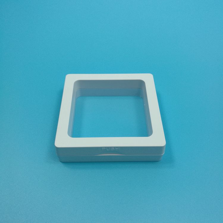 Caja de exhibición de película de PE transparente de 70*70, caja de suspensión de plástico, caja de regalo para monedas conmemorativas, insignias, joyas y monedas