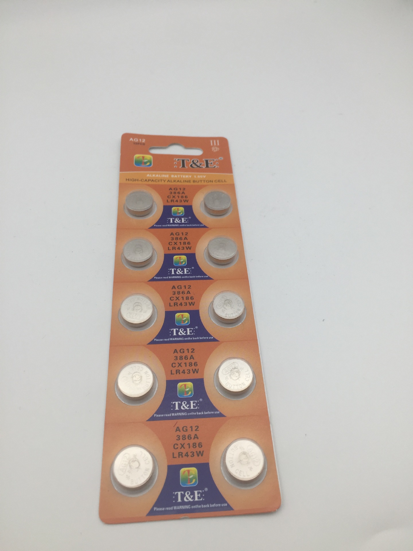 天益TE第三代AG12电池AG12纽扣LR43电子LR43批发电芯高容量