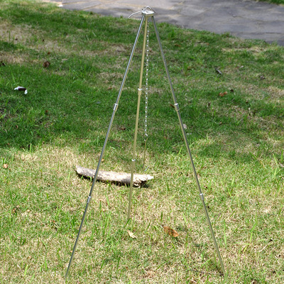 三節戶外野營營火篝火三腳架 便攜燒烤架 套鍋吊架 支架 三角架