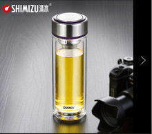 SHIMIZU/清水玻璃杯带过滤泡茶水杯 双层耐热透明杯子ＳＭ-8191