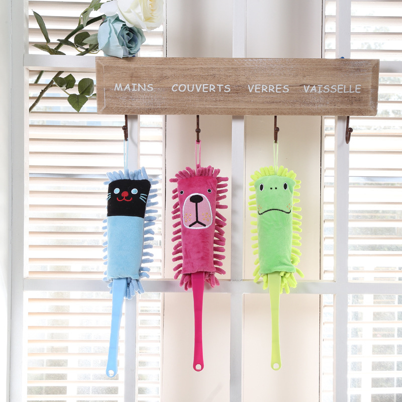 家用汽车卡通雪尼尔除尘刷桌面电脑清洁刷长柄除尘掸批发