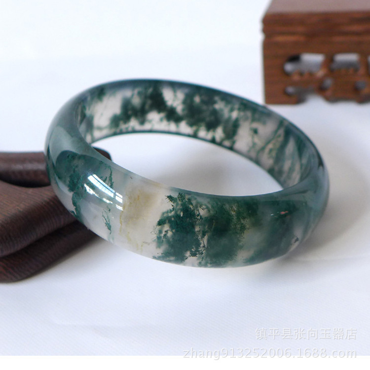 Water grass agate bracelet wholesale glass chalcedony bracelet female variety of moss agate jade bracelet factory wholesale