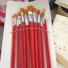 Manufacturer flat head watercolor brush wooden material brush oil painting supplies wholesale oil paint brush oil paint brush tracing pen