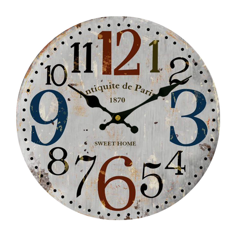 European Style Retro Wall Clock Creative Living Room American Style Dining Room Wall Watch Simple Decorative Clock Bedroom Fashion Quartz Clock