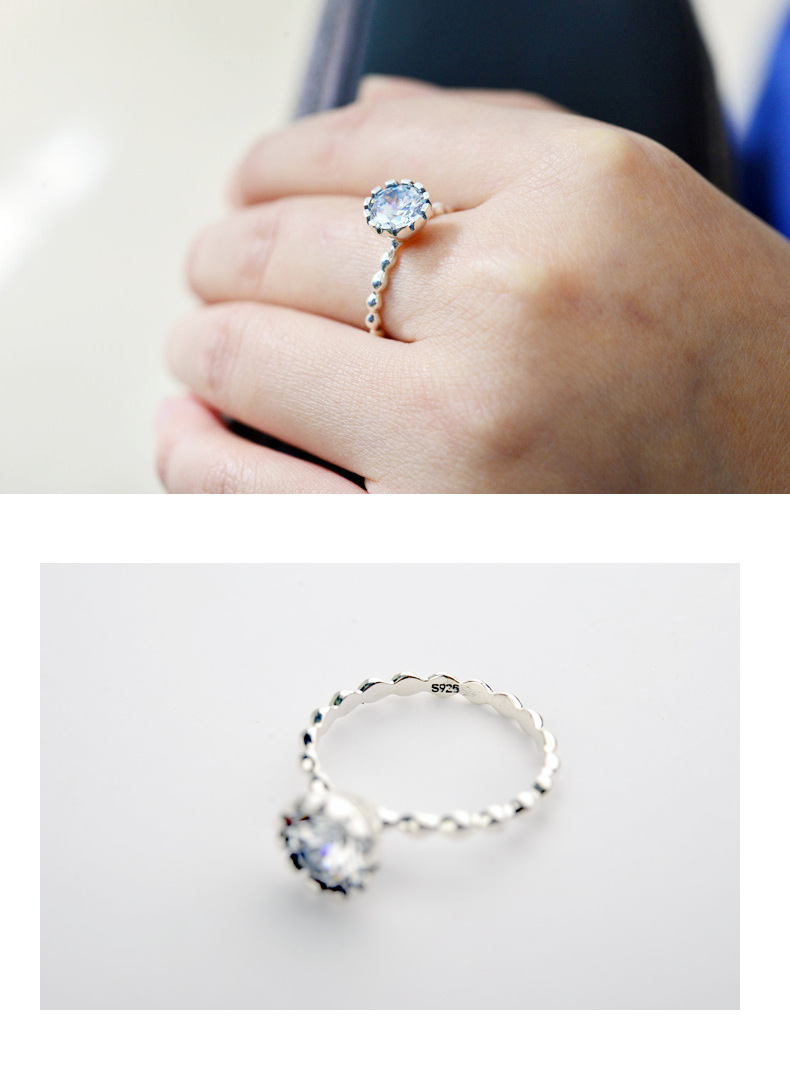 Korea style silver Diamond Ring (Silver -18)NHLJ3368-Silver -18