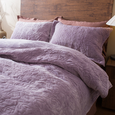 加厚被套 短毛绒法莱绒绗缝被套 被罩 法兰绒200*2301.5米 四件套