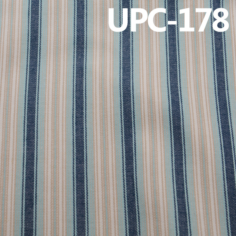 全棉條子色織布 185g/m2 57/58" 純棉彩色色織條子布 UPC-178