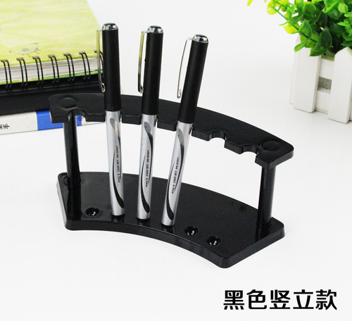 6-position transparent plastic pen holder pen holder eyebrow pencil holder makeup display stand ballpoint pen stationery fan-shaped display stand wholesale