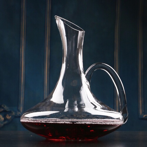 Glass decanter sloping mouth pot flat mouth pot sloping handle pot large belly pot cold cut decanter wholesale