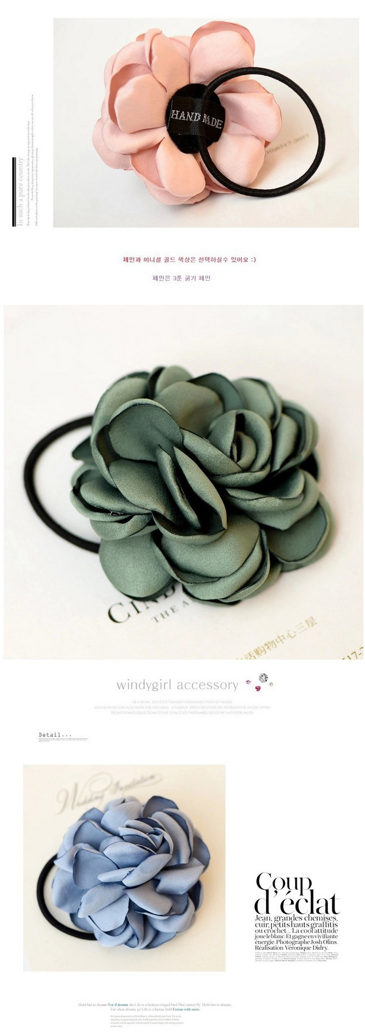 Korean New Fashion Wild Simulation Rose Cheap Scrunchies Wholesale display picture 3
