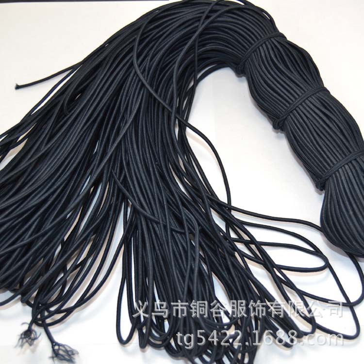 现货供应 国产圆松紧带 松紧绳 2mm-5mm弹力绳橡筋绳颜色齐全|ms