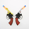 Plastic classic toy gun, revolver, gold and silver, can launch