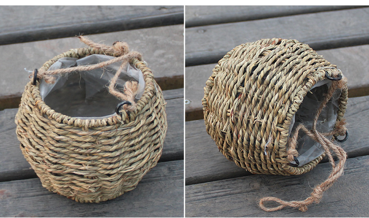 草编圆形吊盆_12