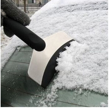 A品汽车雪刮板车用高档不锈钢雪铲雪刮板除冰铲磨砂手柄汽车刮板