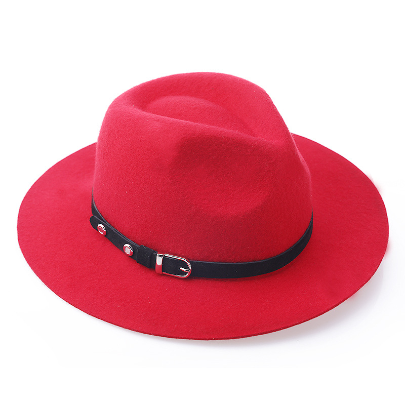 Sombrero de mujer 2020 nuevo europeo y americano Otoño e Invierno sombrero de lana sombrero de jazz británico sombrero de fieltro fábrica al por mayor