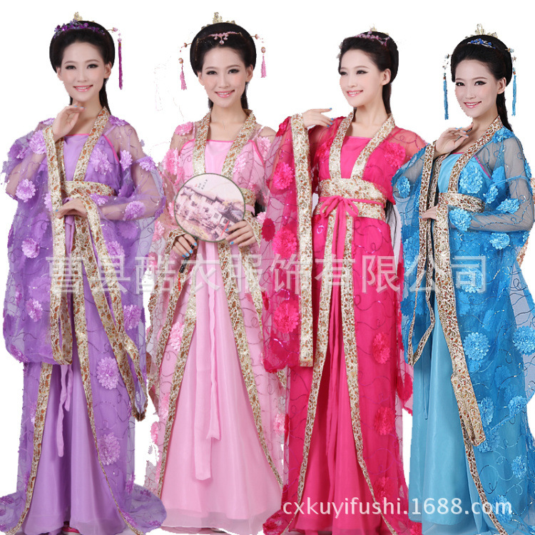 New ancient costume Hanfu cos Chang'e fairy trailing skirt Tang…