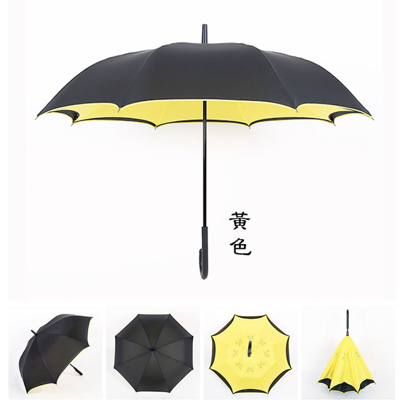 A new type of practical creative reverse umbrella double double non holding reverse umbrella car with creative overturning umbrella and single note style3
