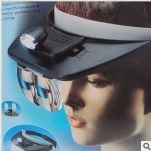Headband Magnifier LED the elderly read Head mounted magnifier Helmet magnifier 4 Lens