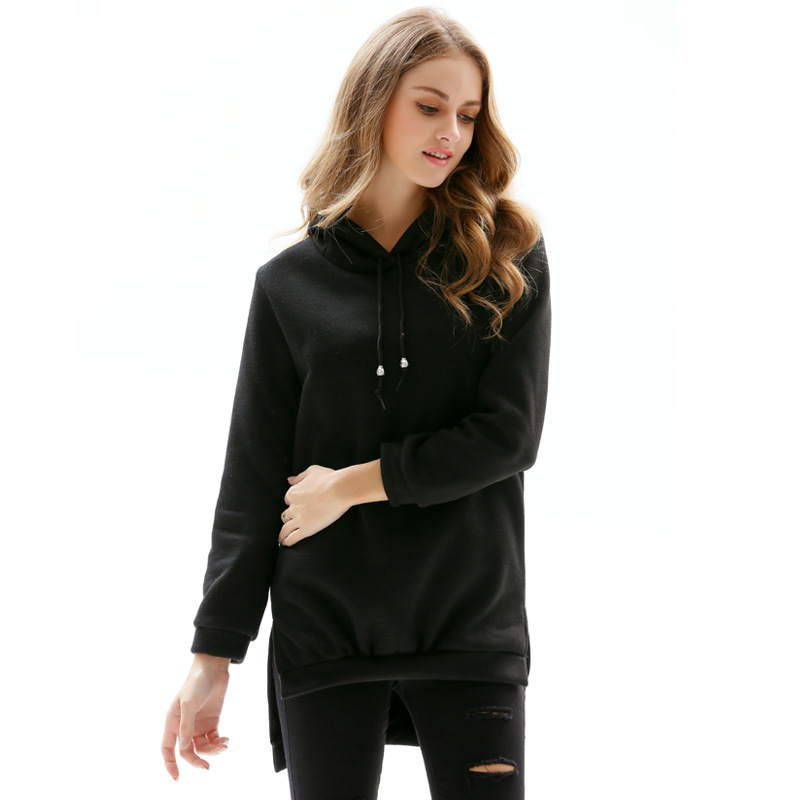 pullover hooded irregular sweatshirt NSJR36734