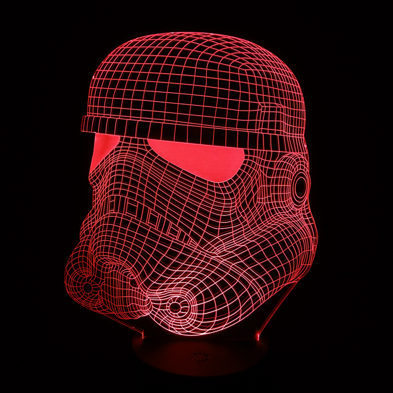 红色七彩小夜灯创意礼品3D台灯LED装饰灯具新奇特