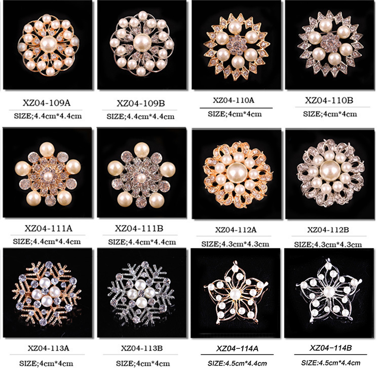 Korean Style Flower Alloy Plating Inlay Rhinestones Pearl Women's Brooches display picture 3