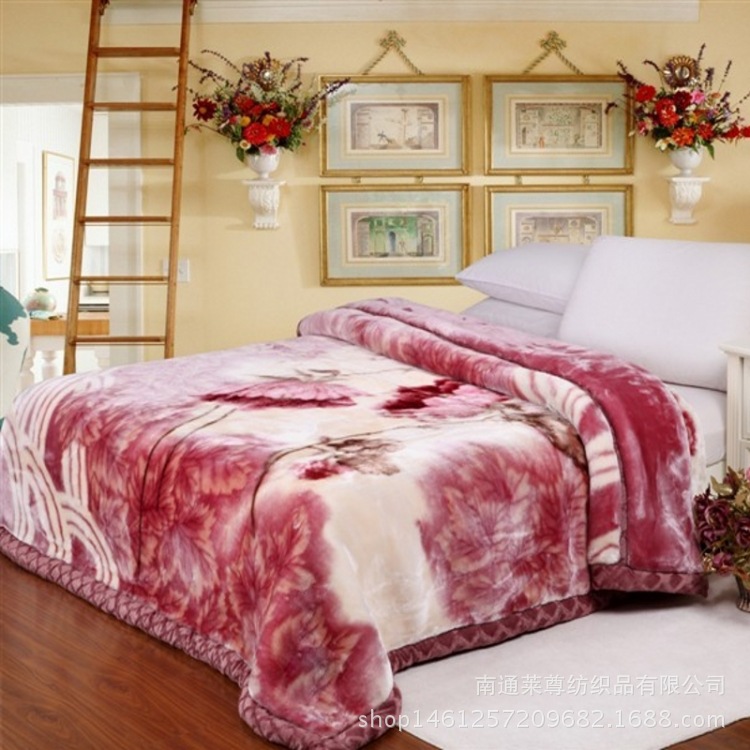 厂家批发拉舍尔毛毯被子加厚双层冬季结婚庆盖毯单双人学生绒毯子|ru