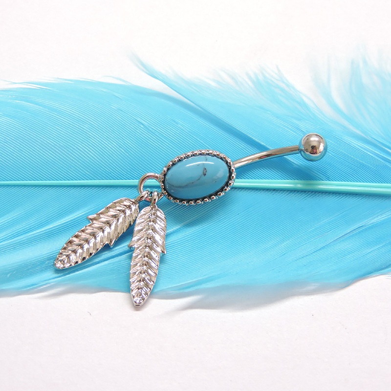 Factory Direct sales turquoise Dreamcatcher navel ring turquoise navel nail belly dance piercing navel ring