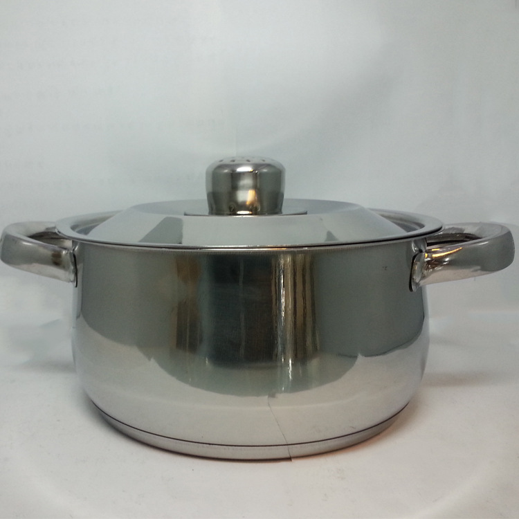 Factory direct sales of stainless steel double-bottom double-ear six-piece set strawberry soup pot, home stewing pot, all-steel lid gift pot set detail image 9
