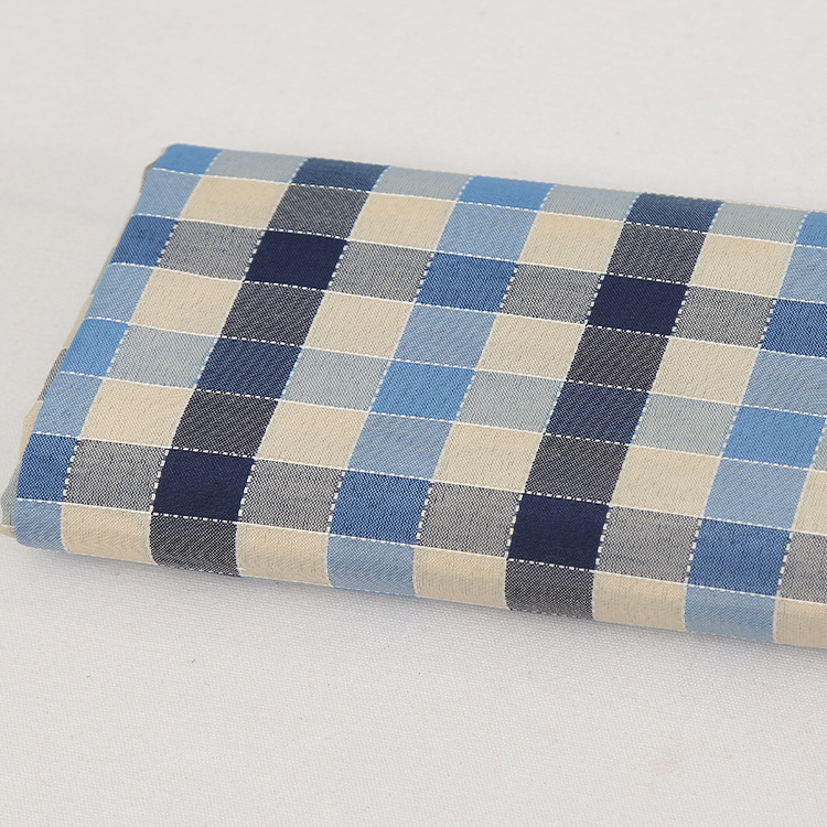 厂家批发 全涤平纹色织提花三色格子布 服装包边里布装饰品鞋面料