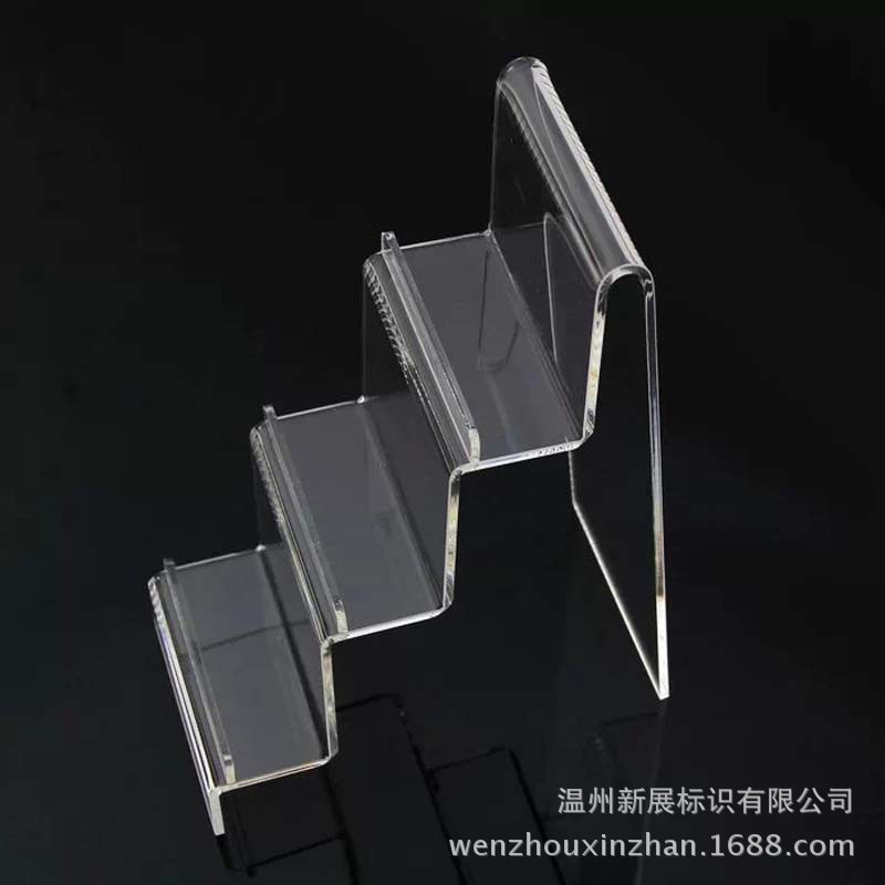 亚克力鞋架三层阶梯展示架 鞋子鞋托 手办饰品钱包玩具展示架