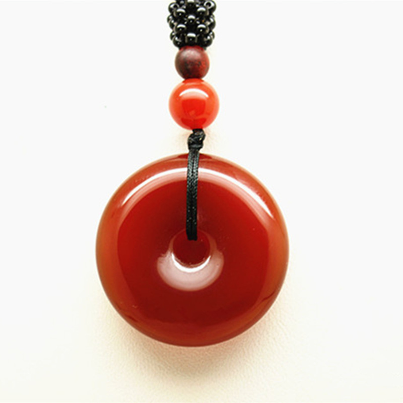 natural Red agate Ping An buckle Pendant Carnelian Necklace Year of fate Jade Pendant lovers men and women Jade Pendant wholesale