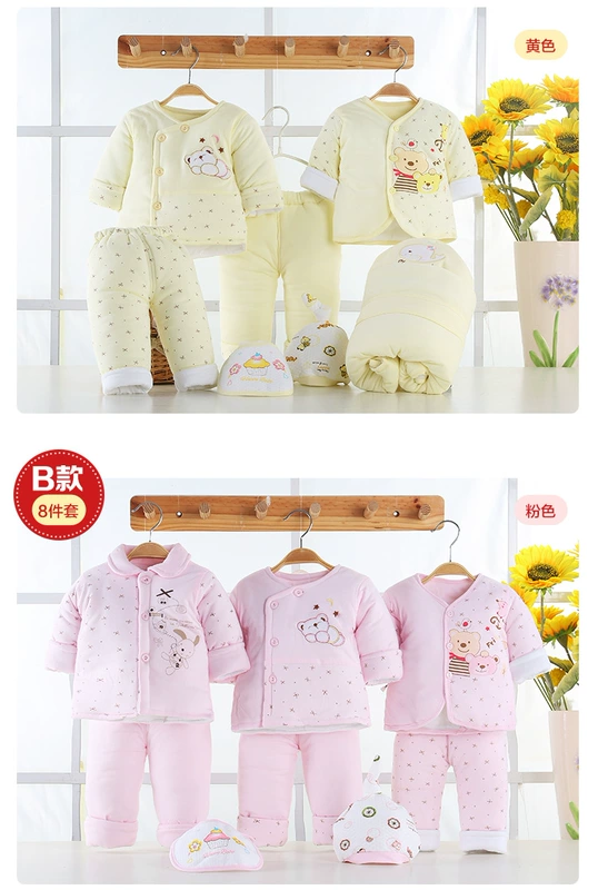 Áo cotton dày cho bé sơ sinh 3-6 tháng tuổi mùa đông ấm áp hộp quà tặng quần áo bé sơ sinh chào đời set đồ cho bé sơ sinh