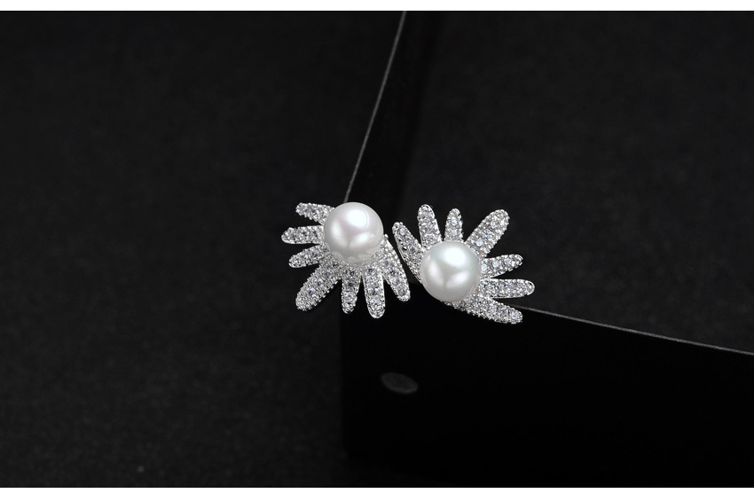 Nouvelle Européen Et Américain De Mode Micro Inlay Aaa Zircon Perle Stud Boucles D'oreilles Étoiles Même Style Boucles D'oreilles Bijoux 20827202 display picture 2