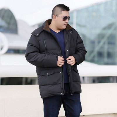 On behalf of Mid length version man Super large code Add fertilizer Down Jackets Extra large size Original single trade men's wear thickening coat