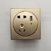 Gold -plated round five -hole USB socket five -hole with USB function wall switch socket, a USB socket